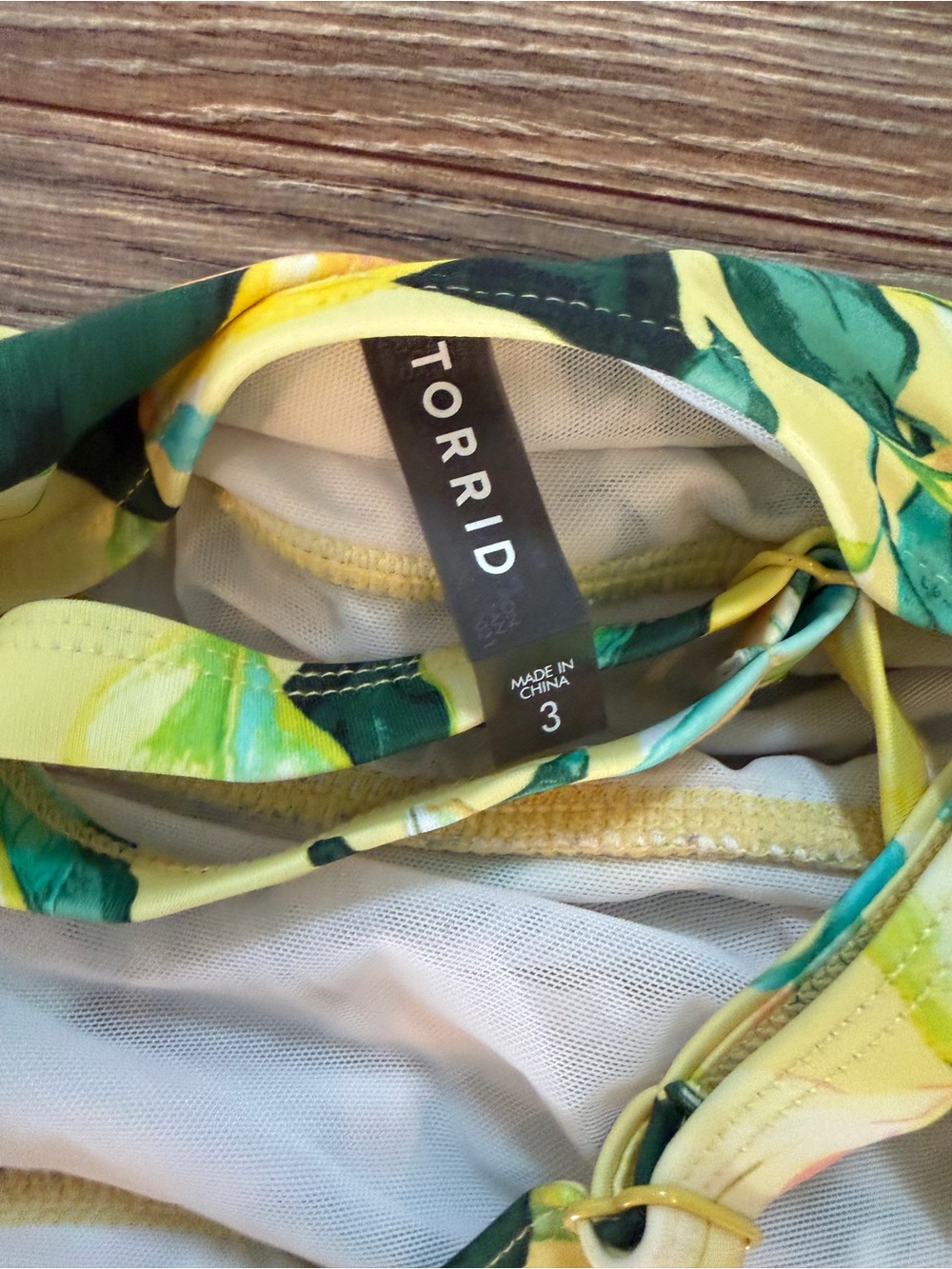 Torrid Yellow Floral Halter Swimdress with Lemon Print 3X - Picture 10 of 10